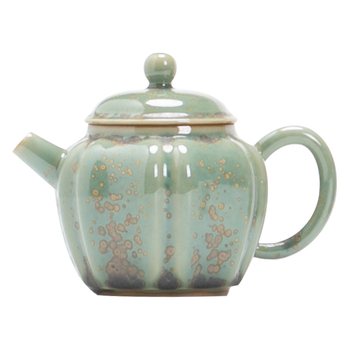 Ceainic din porțelan turcoaz-verde, glazură de cuptor, stil retro, tacâm de ceai Kung Fu pentru acasă, model nou 2026, singur ceainic