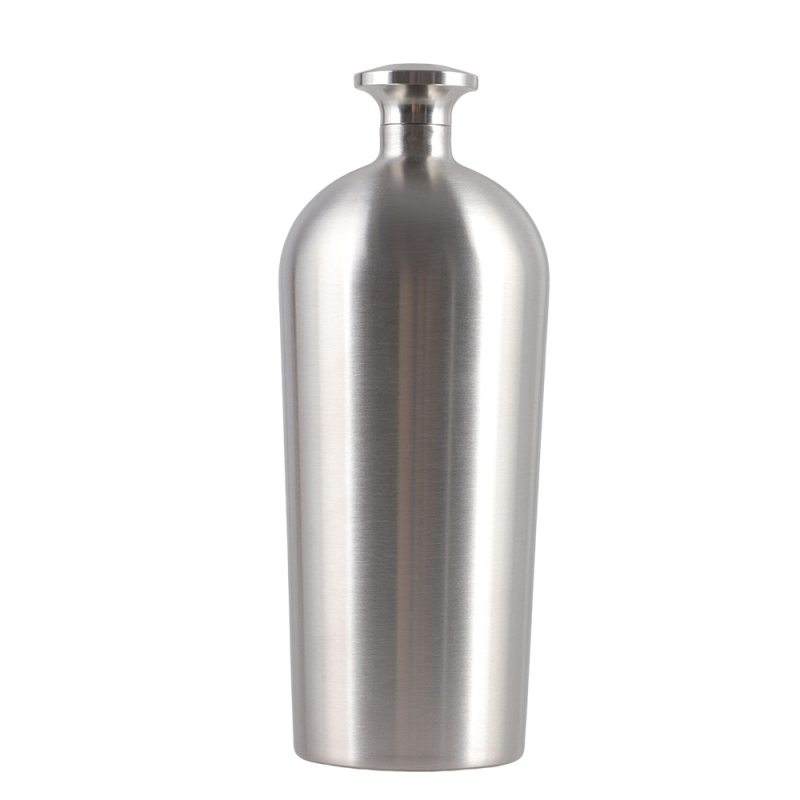 Flacon din oțel inoxidabil cilindric, 500 ml, grosime 304, portabil pentru băuturi spirtoase și vază