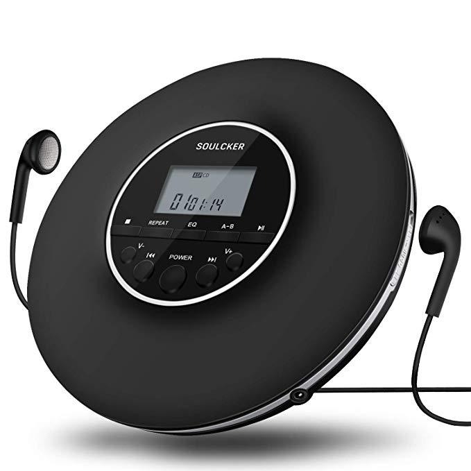 KECAG преносим CD плеър с MP3 възпроизвеждане, повторение на английски език, персонализиран музикален албум