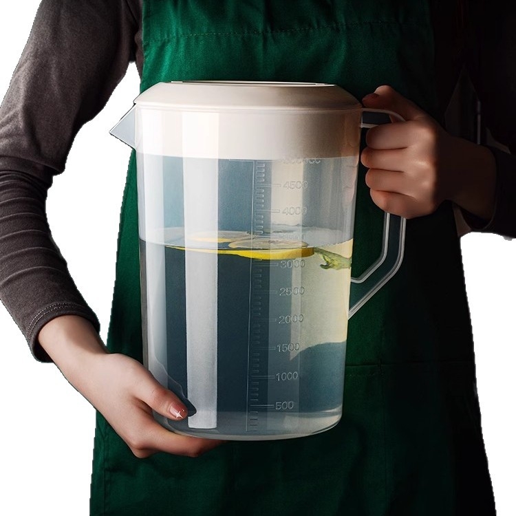 Recipient plastic pentru apă rece, cu capacitate mare, pentru uz casnic, recipient pentru infuzat ceai, rezistent la temperaturi înalte, recipient pentru apă rece pentru magazine de ceai cu lapte, cu scară de măsurare, utilizare comercială