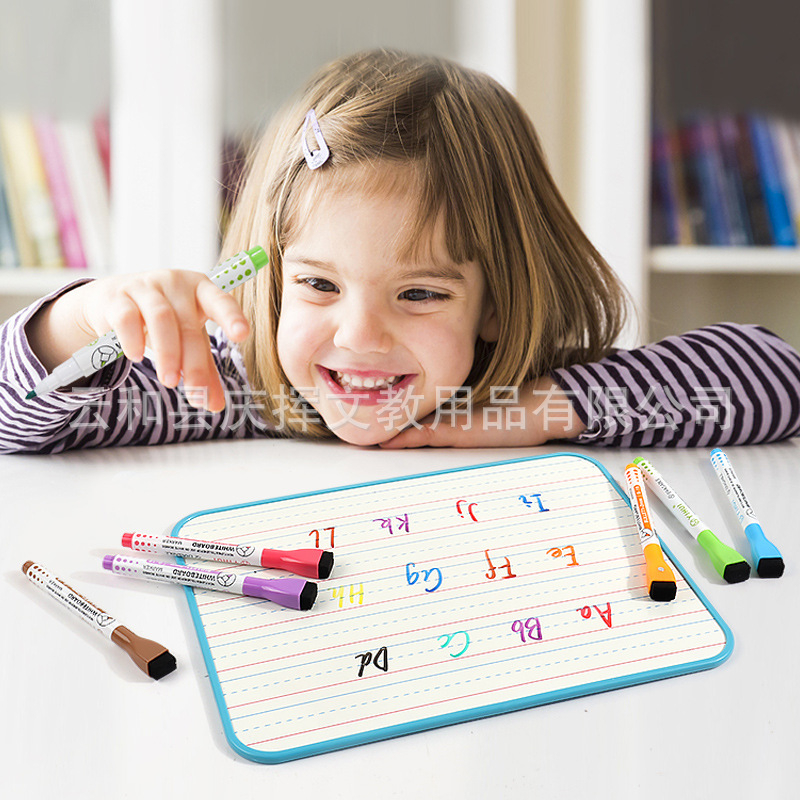 Tablă albă dublă fațetă pentru copii, ștearsă, panou vertical de scris pentru acasă, birou și învățământ