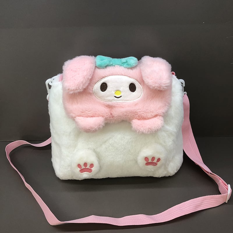 Torba od pliša u obliku medvjeda s preklopnim poklopom, crossbody remen, školska torba za žene i djecu
