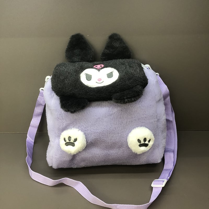 Torba od pliša u obliku medvjeda s preklopnim poklopom, crossbody remen, školska torba za žene i djecu