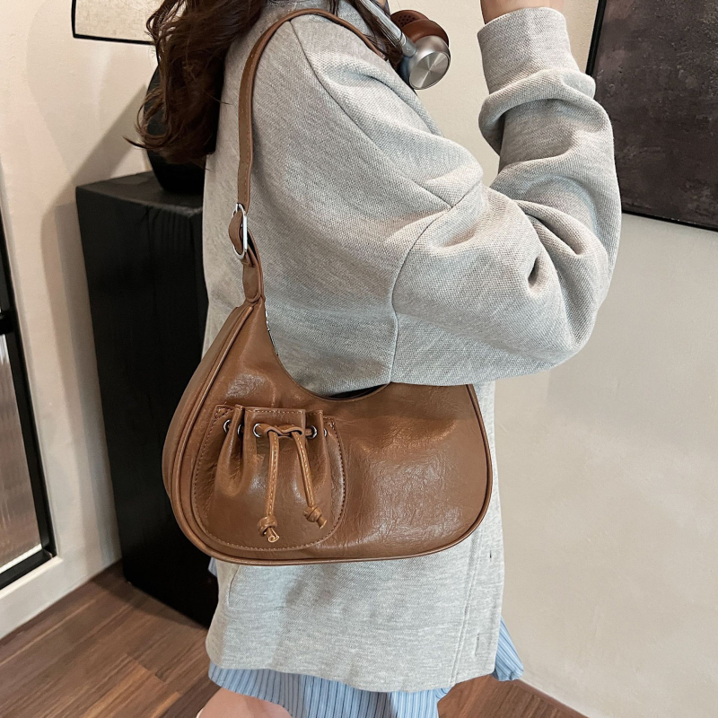 Francuska nišna moda za žene — Crescent torba za pazuh, elegantna crossbody torba od PU, gradski stil