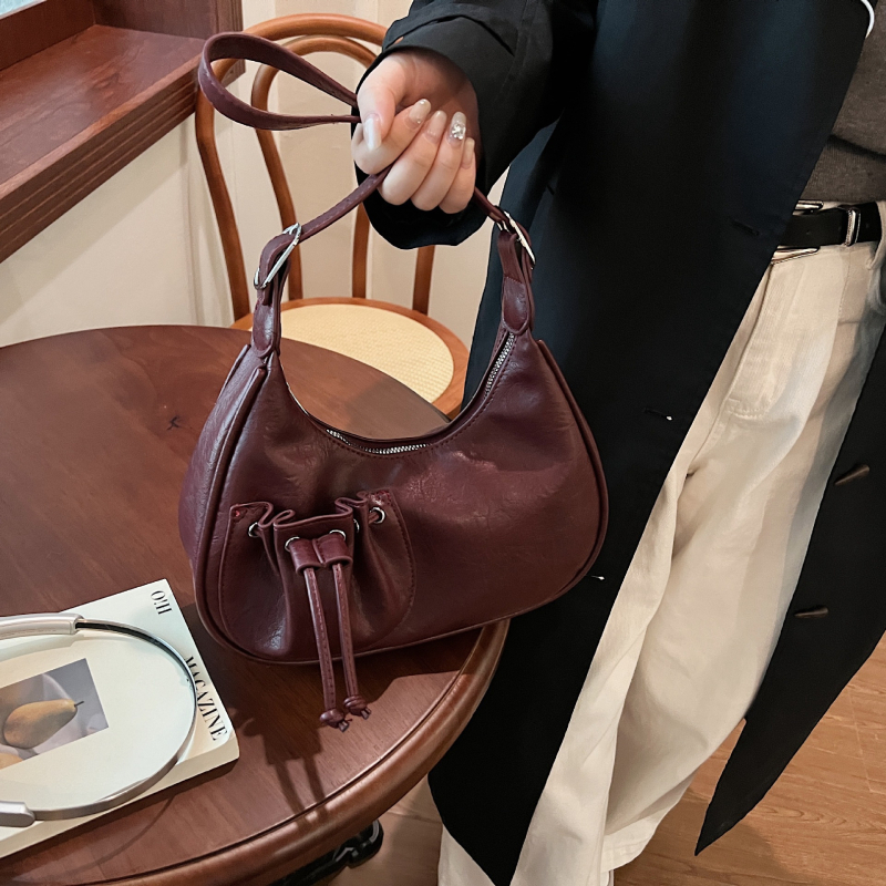 Francuska nišna moda za žene — Crescent torba za pazuh, elegantna crossbody torba od PU, gradski stil