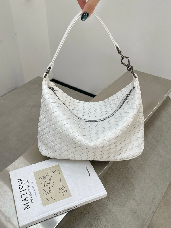 Ženska torba u novom stilu, ručno pletena, polumjesnat oblik, preko ramena ili crossbody, visoke kvalitete, svestrana modna torba