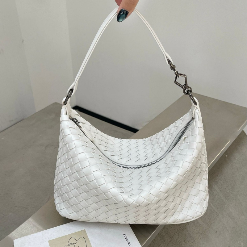 Ženska torba u novom stilu, ručno pletena, polumjesnat oblik, preko ramena ili crossbody, visoke kvalitete, svestrana modna torba