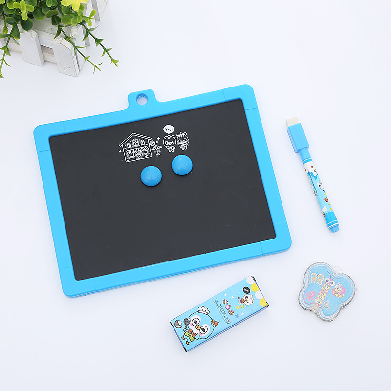 Tablă magnetică dublu față pentru scris, de atârnat pe perete, mini tablă neagră cu desene animate pentru copii