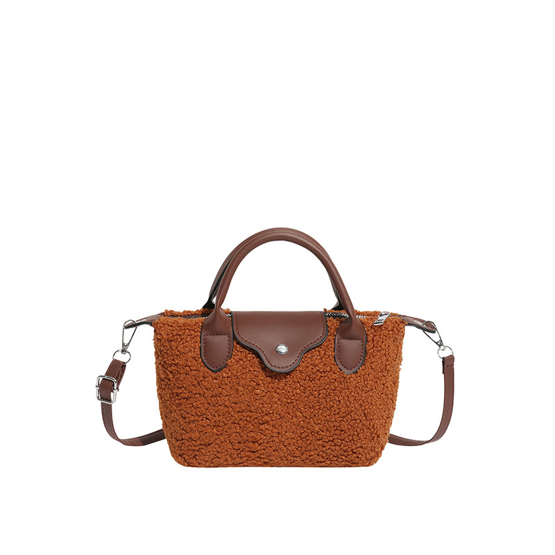 Ženska plišana torbica s nišnim dizajnom, 2026 novi stil, casual chic crossbody torba u obliku dumpling bag s premium teksturom