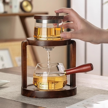 Set Gongfu din sticlă, ceainic cu presare, pentru casă și birou, 3–5 porții