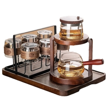 Set Gongfu din sticlă, ceainic cu presare, pentru casă și birou, 3–5 porții