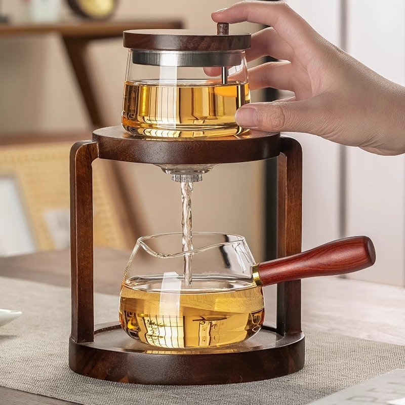 Set Gongfu din sticlă, ceainic cu presare, pentru casă și birou, 3–5 porții