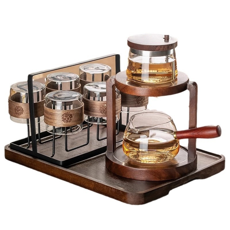 Set Gongfu din sticlă, ceainic cu presare, pentru casă și birou, 3–5 porții