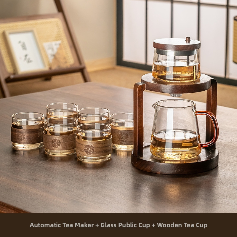 Set Gongfu din sticlă, ceainic cu presare, pentru casă și birou, 3–5 porții
