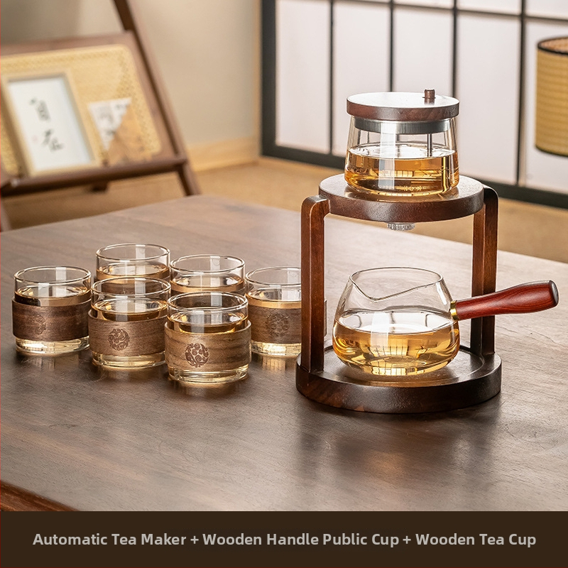 Set Gongfu din sticlă, ceainic cu presare, pentru casă și birou, 3–5 porții