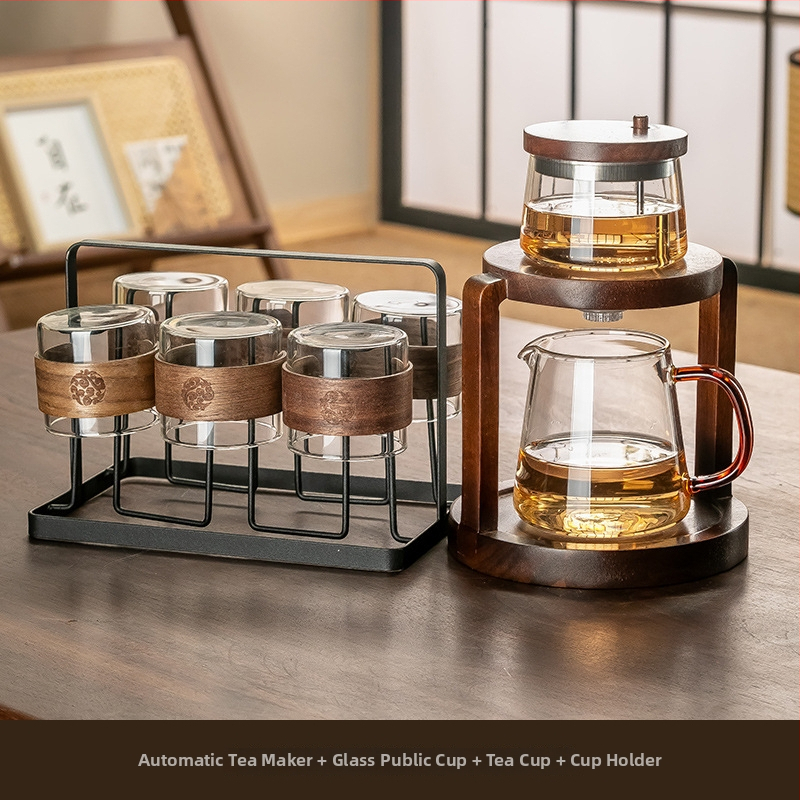 Set Gongfu din sticlă, ceainic cu presare, pentru casă și birou, 3–5 porții
