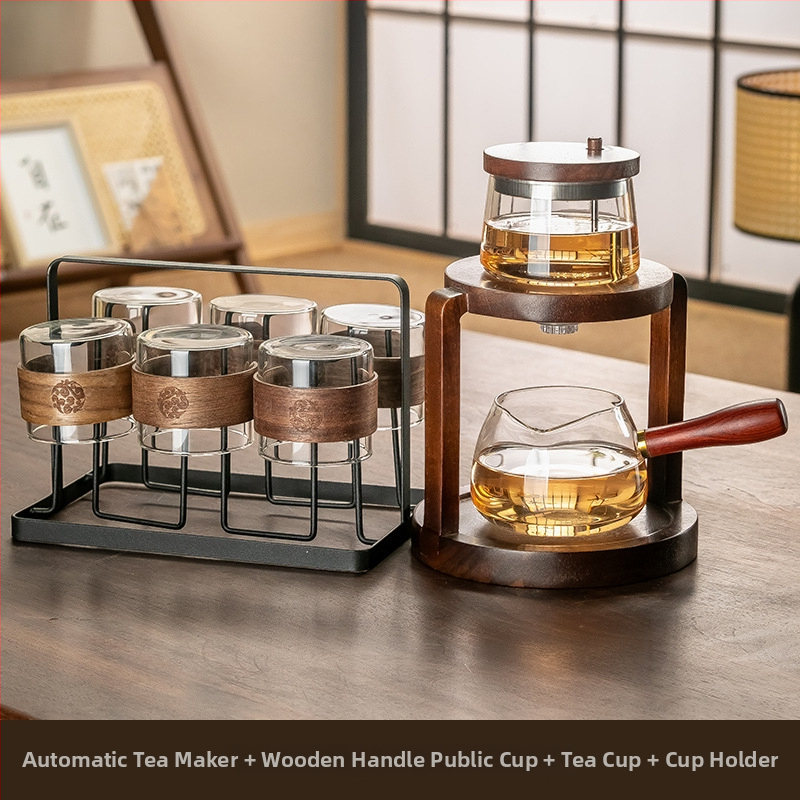 Set Gongfu din sticlă, ceainic cu presare, pentru casă și birou, 3–5 porții