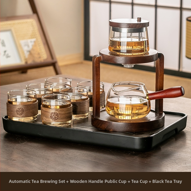 Set Gongfu din sticlă, ceainic cu presare, pentru casă și birou, 3–5 porții