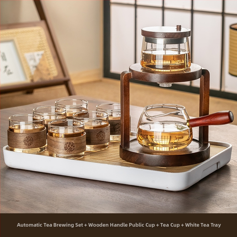 Set Gongfu din sticlă, ceainic cu presare, pentru casă și birou, 3–5 porții