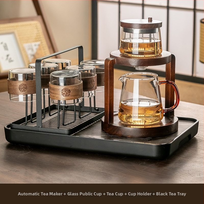 Set Gongfu din sticlă, ceainic cu presare, pentru casă și birou, 3–5 porții