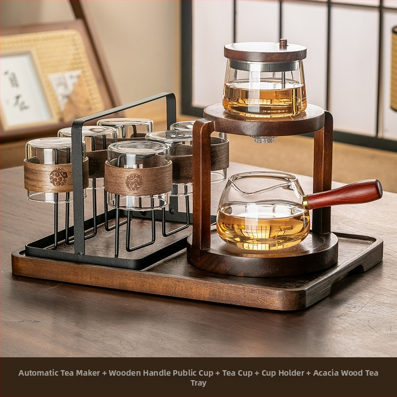 Set Gongfu din sticlă, ceainic cu presare, pentru casă și birou, 3–5 porții