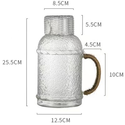 Ceainic pentru apă rece, textură ciocănită vintage, capacitate mare, pentru sucuri, ceai și băuturi – utilizare casnică
