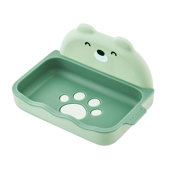 Cutie de săpun montată pe perete, cu două niveluri, drenaj, design desen animat, pentru baie în cămin