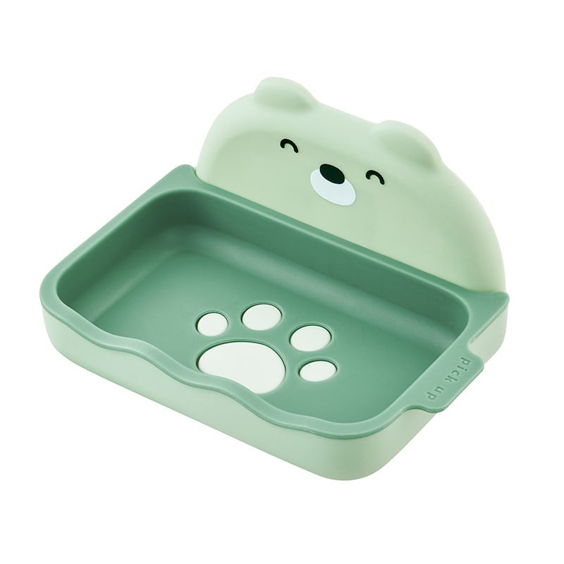 Cutie de săpun montată pe perete, cu două niveluri, drenaj, design desen animat, pentru baie în cămin
