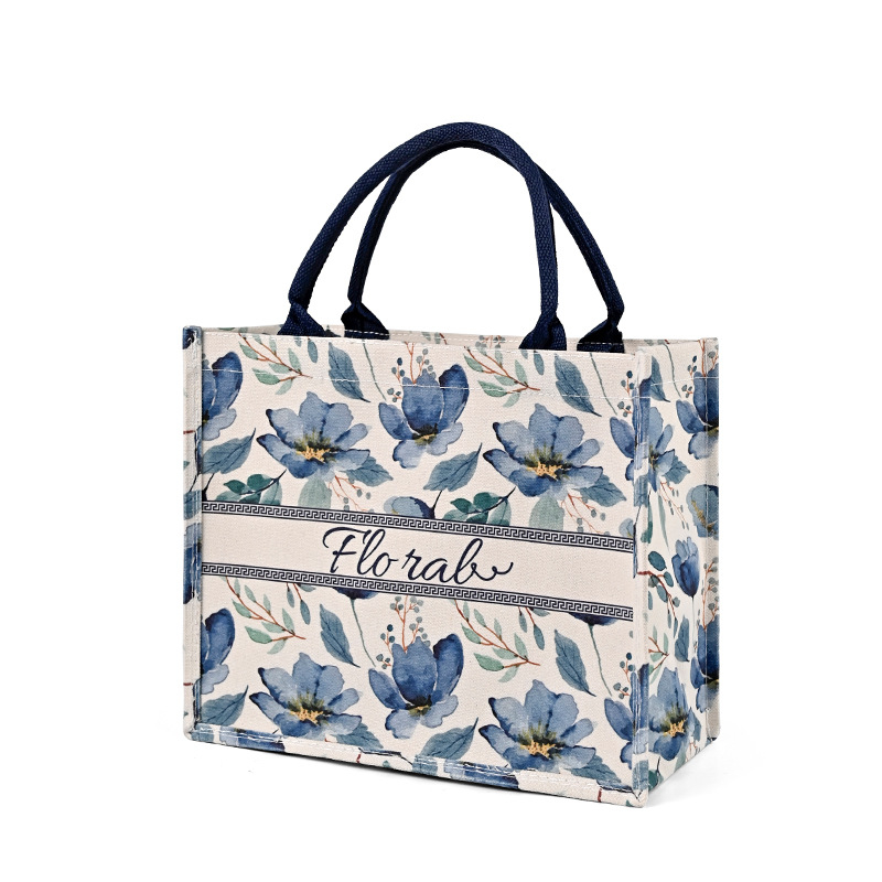 Geantă tote din pânză cu logo personalizat și imprimare