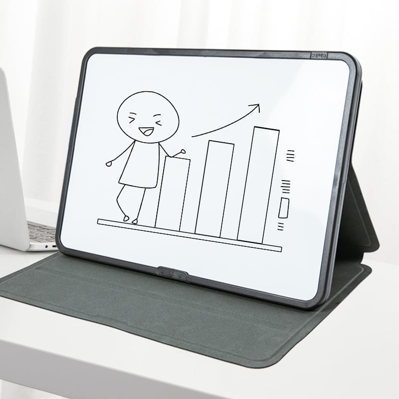 Funi tablă magnetică de birou din piele, pliabilă, cu două fețe, albă, 21,5 × 30,5 cm
