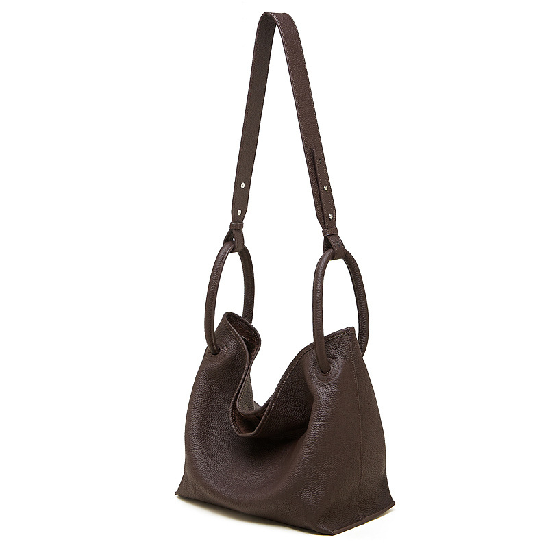 Bucket torba od prve kvalitne teleće kože, 2026 novi minimalistički stil, ženska kožna torba za svakodnevnu upotrebu, ručna i crossbody