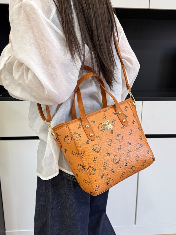 Korejski stil bucket bag s crossbody naramenom, kvadratnog oblika, PU koža, svakodnevna upotreba, džep za telefon i ID karticu, proljetni model 2026