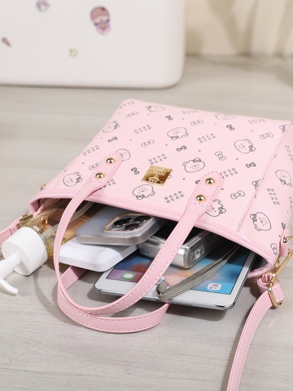 Korejski stil bucket bag s crossbody naramenom, kvadratnog oblika, PU koža, svakodnevna upotreba, džep za telefon i ID karticu, proljetni model 2026