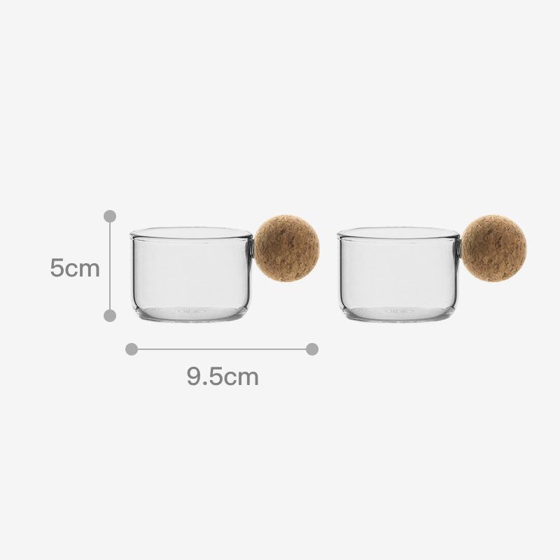 Carafă de apă din sticlă borosilicat transparentă, dop rotund din plută, capacitate mare, mai multe dimensiuni, design minimalist modern pentru uz casnic și întâmpinarea oaspeților.