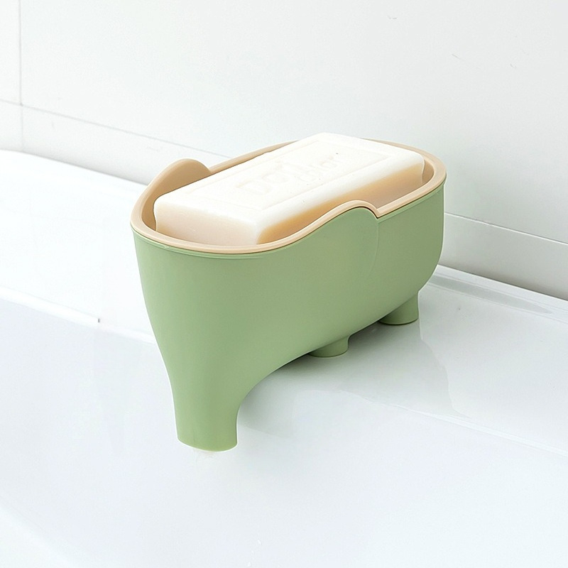 Suport pentru săpun de baie cu design de elefant, drenaj pe blat