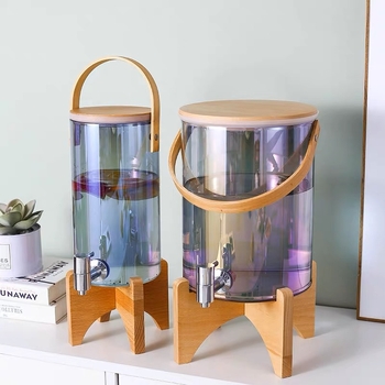 Dispenser din sticlă pentru apă rece cu robinet, pentru sucuri și băuturi – rezistent la temperaturi înalte, anti-explozie, elegant pentru casă și restaurant