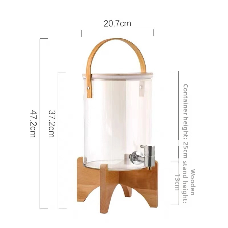Dispenser din sticlă pentru apă rece cu robinet, pentru sucuri și băuturi – rezistent la temperaturi înalte, anti-explozie, elegant pentru casă și restaurant