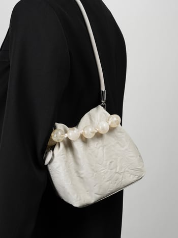 Nova torbica s perlicama u kineskom stilu, ženska kožna torbica od prve sloje teleće kože, cilindričnog oblika, s crossbody remenom