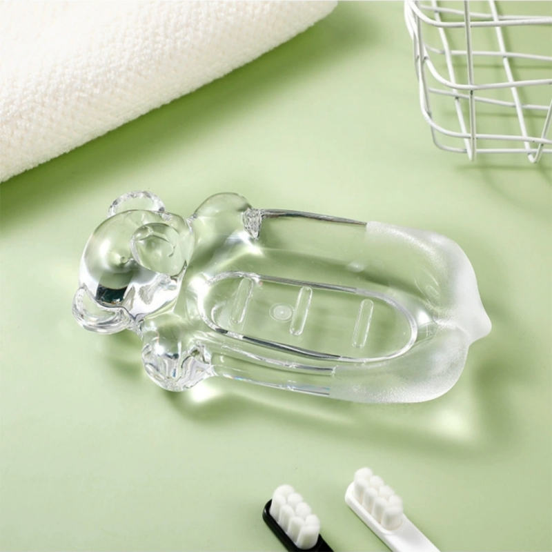 Cutie transparentă de săpun din acril pentru baie și raft de depozitare – compactă, elegantă, pentru uz casnic sau hotelier