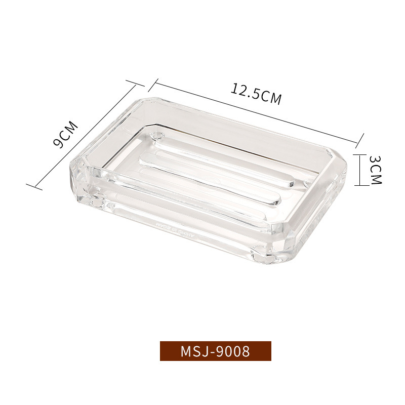 Cutie transparentă de săpun din acril pentru baie și raft de depozitare – compactă, elegantă, pentru uz casnic sau hotelier