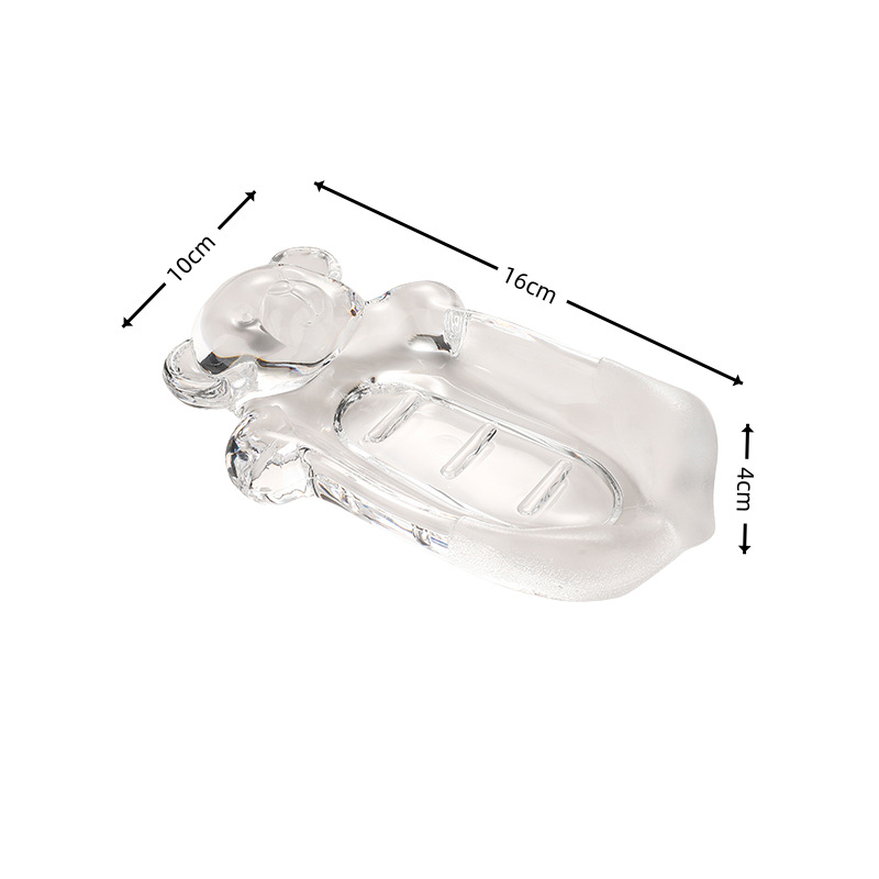 Cutie transparentă de săpun din acril pentru baie și raft de depozitare – compactă, elegantă, pentru uz casnic sau hotelier