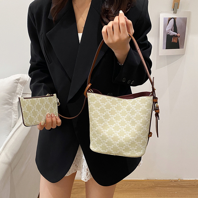 2026 Nova tiskana torbica majka-kćerka, svestrana bucket torbica za žene, retro svakodnevna torba preko ramena ili crossbody