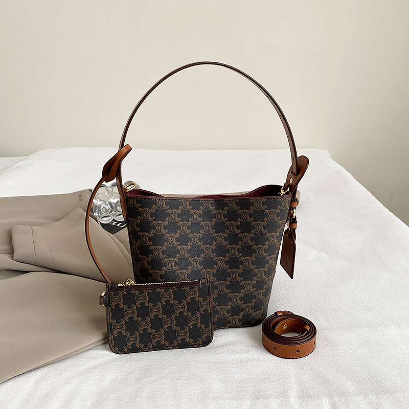 2026 Nova tiskana torbica majka-kćerka, svestrana bucket torbica za žene, retro svakodnevna torba preko ramena ili crossbody