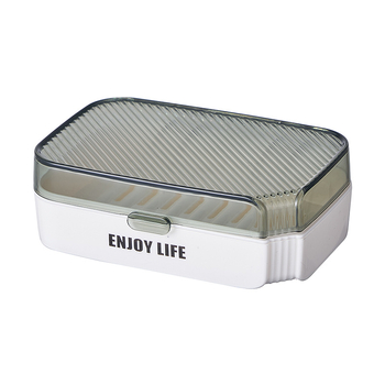 Cutie de săpun cu dungi, în stil nordic, capac transparent, pentru baie