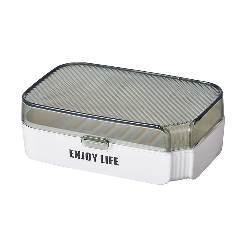 Cutie de săpun cu dungi, în stil nordic, capac transparent, pentru baie