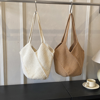 Nova pletena torba za ramena i za ruku, etničkog stila, crossbody torba od pletene trave, velika kapaciteta za plažu