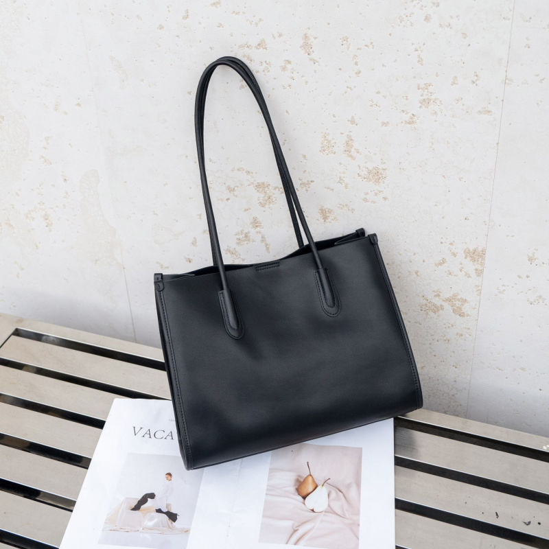 Torba za ramena od teleće kože prvog sloja, ženski stil, elegantna zrelost, velika zapremina, mekana tote torba