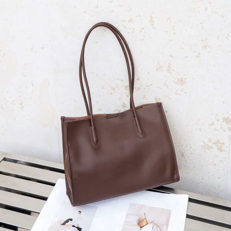 Torba za ramena od teleće kože prvog sloja, ženski stil, elegantna zrelost, velika zapremina, mekana tote torba