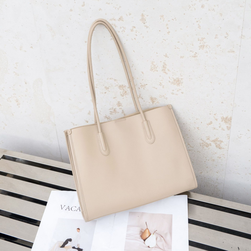 Torba za ramena od teleće kože prvog sloja, ženski stil, elegantna zrelost, velika zapremina, mekana tote torba