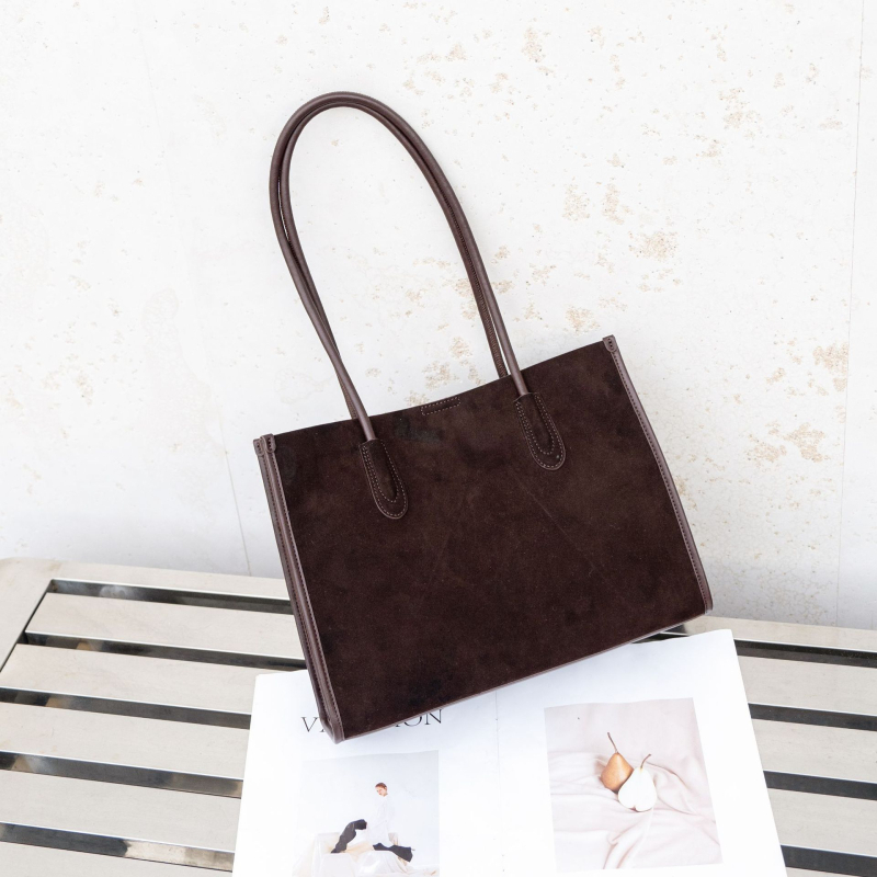 Torba za ramena od teleće kože prvog sloja, ženski stil, elegantna zrelost, velika zapremina, mekana tote torba
